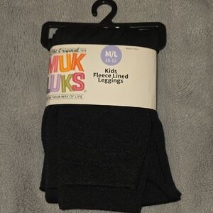 Muk Luks Black Kids Fleece Lined Leggings